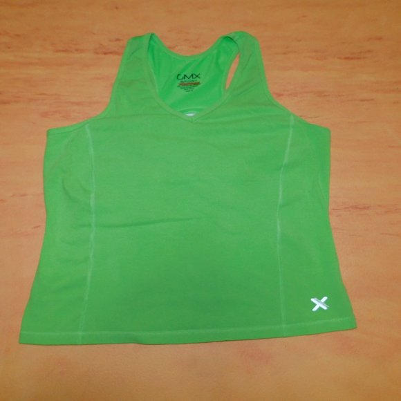 🔥5/$15 Lime green CMX Exercise top w/built in bra - Picture 1 of 5